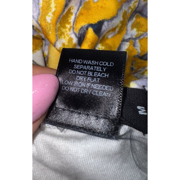 Floral Yellow Blue Midi Pencil Skirt‎ Medium Sexy Rose Print Joe & Elle Stretch - Picture 6 of 6